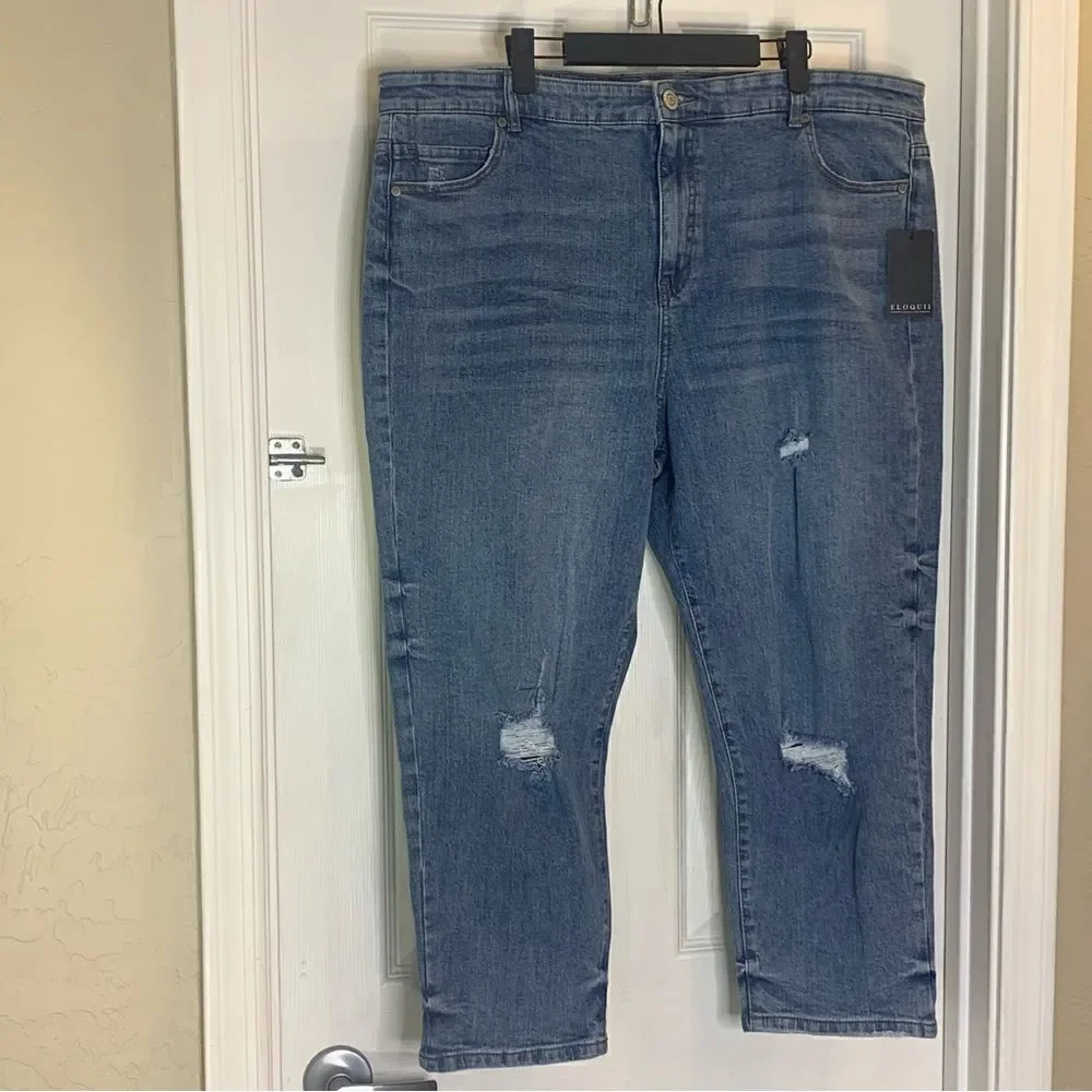Eloquii Distressed Crop Jeans Size 16G